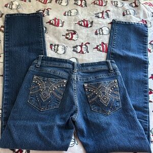 Women's Blue Embellished Jeans